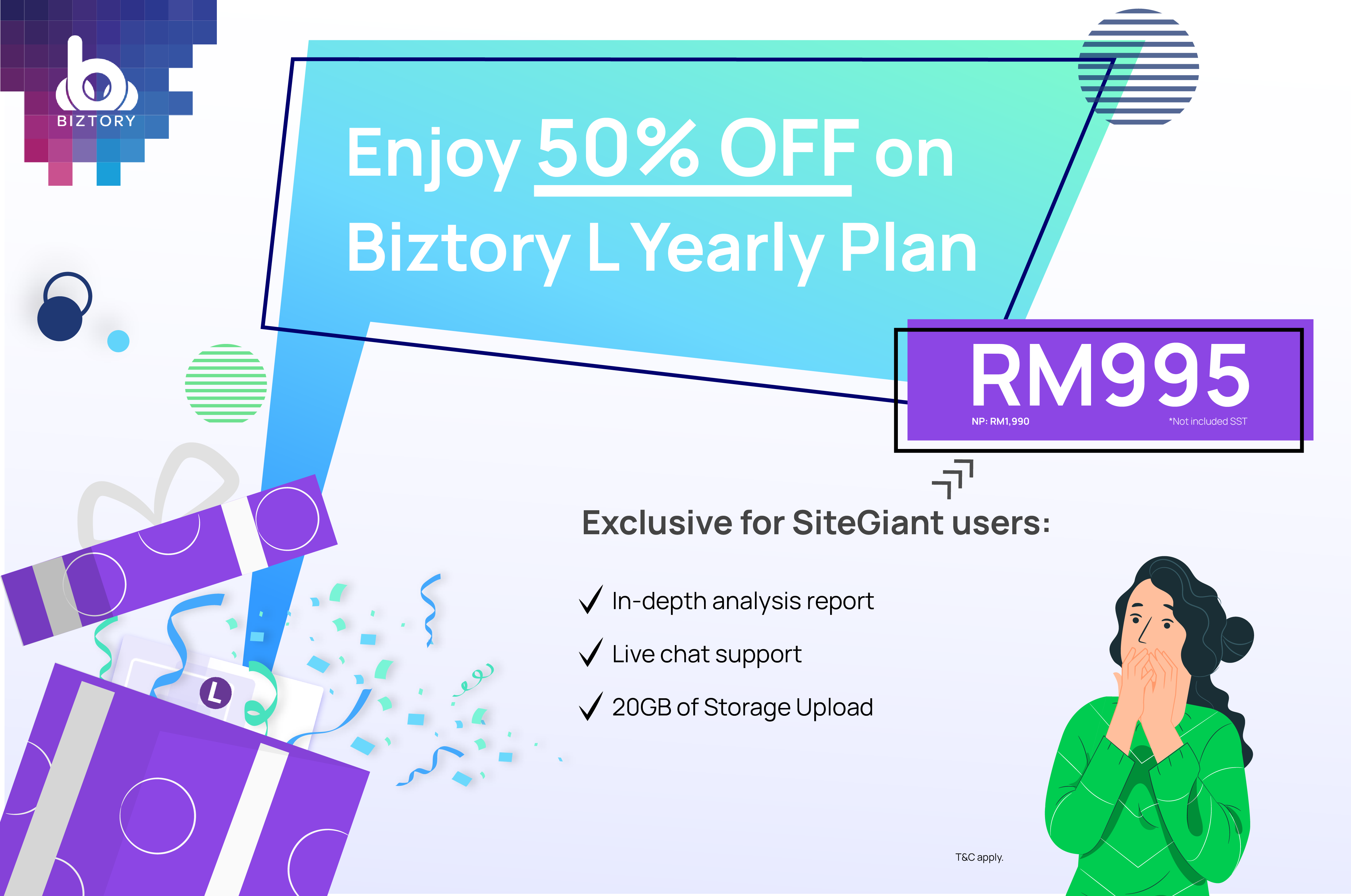 Biztory SiteGiant Yearly Plan